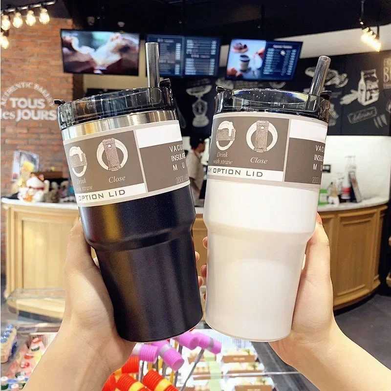 30oz Tumblers Bottle Tumbler Insulated Mug With Straw Lids 304 Stainless Steel Vacuum Insulat Thermal Water Bottle for Car H251215