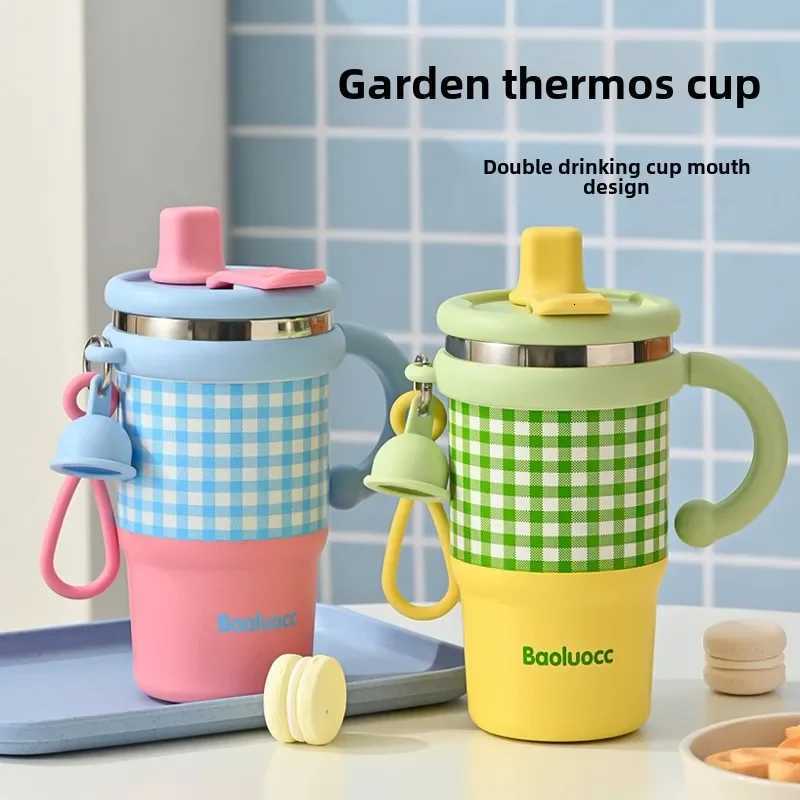 2025 New Girls Office 316 Stainless Steel Thermos Cup Household Handle Student Straw Cup Double Drink Bingba Cup Coffee Mug H251215