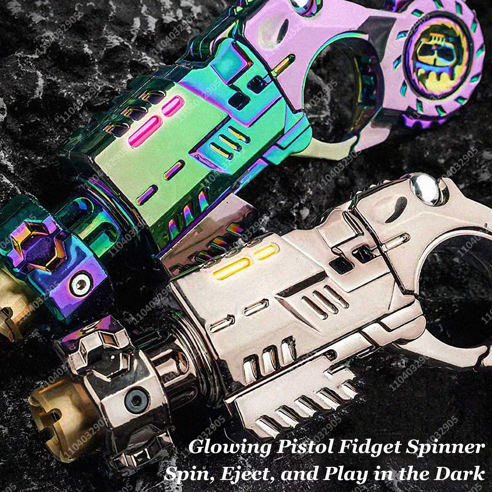 EDC Tactical Pistol Toy Fidget Spinner Ejectable Shell Toy Fidget Gear Gadget Stress Relief Anti-Anxiety Toy for Adults Gift W251215