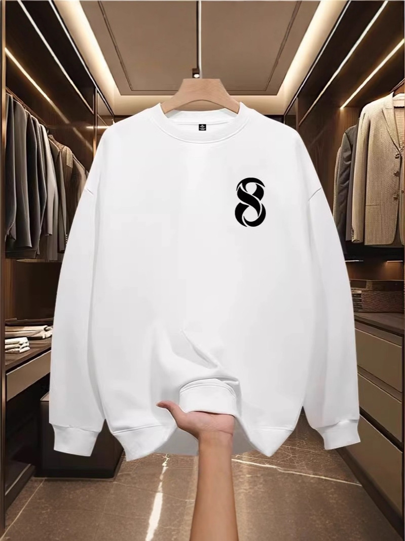 Chinese Trend Brand Hoodie for Men, 2025 New Arrival, Loose-Fit Crew Neck, Casual, Fleece-Lined, American Street Style Cool Vibe, Men's Outerwear