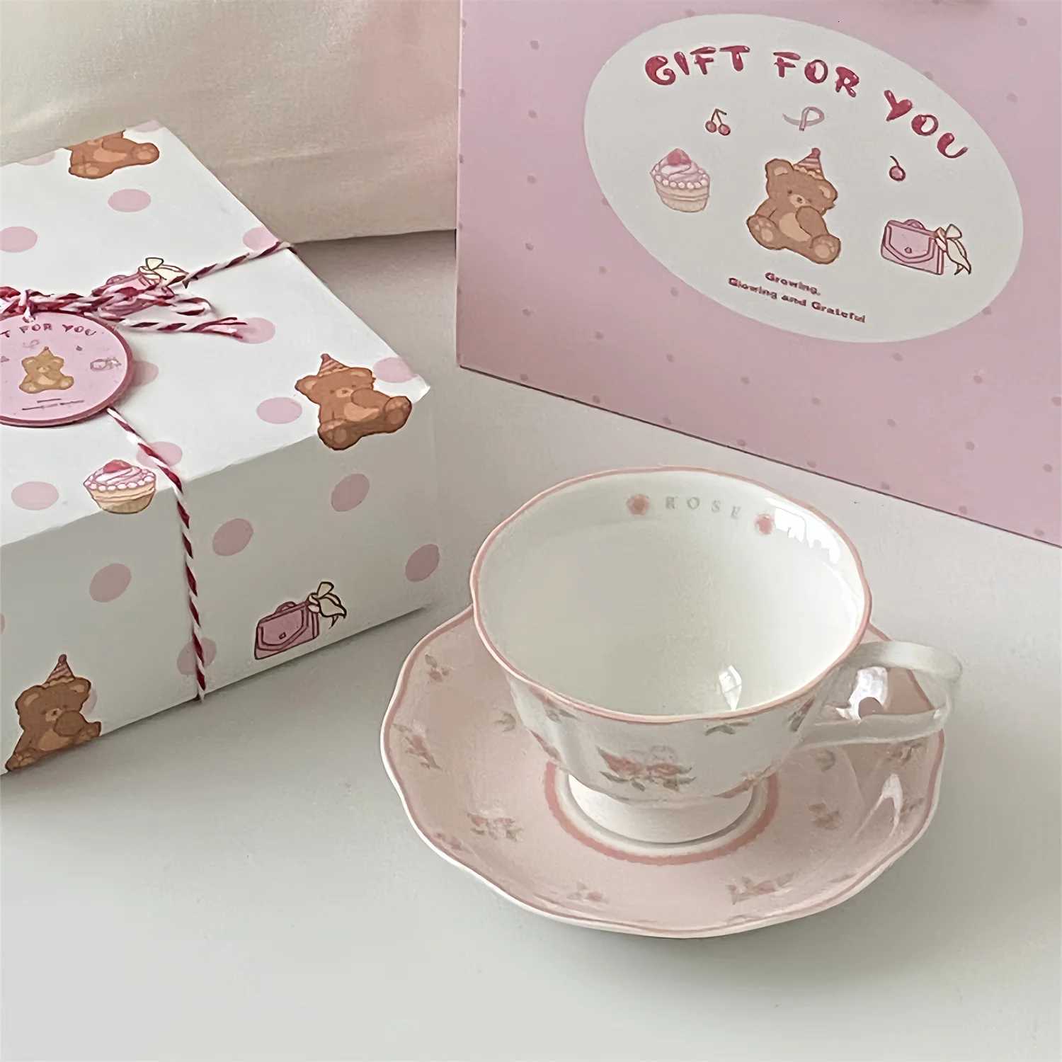 Cute Rabbit Cpanion Gift Cup Birthday Gift for Girls Practical Gift Cup High Beauty Coffee Cup Dish Gift Box H251215