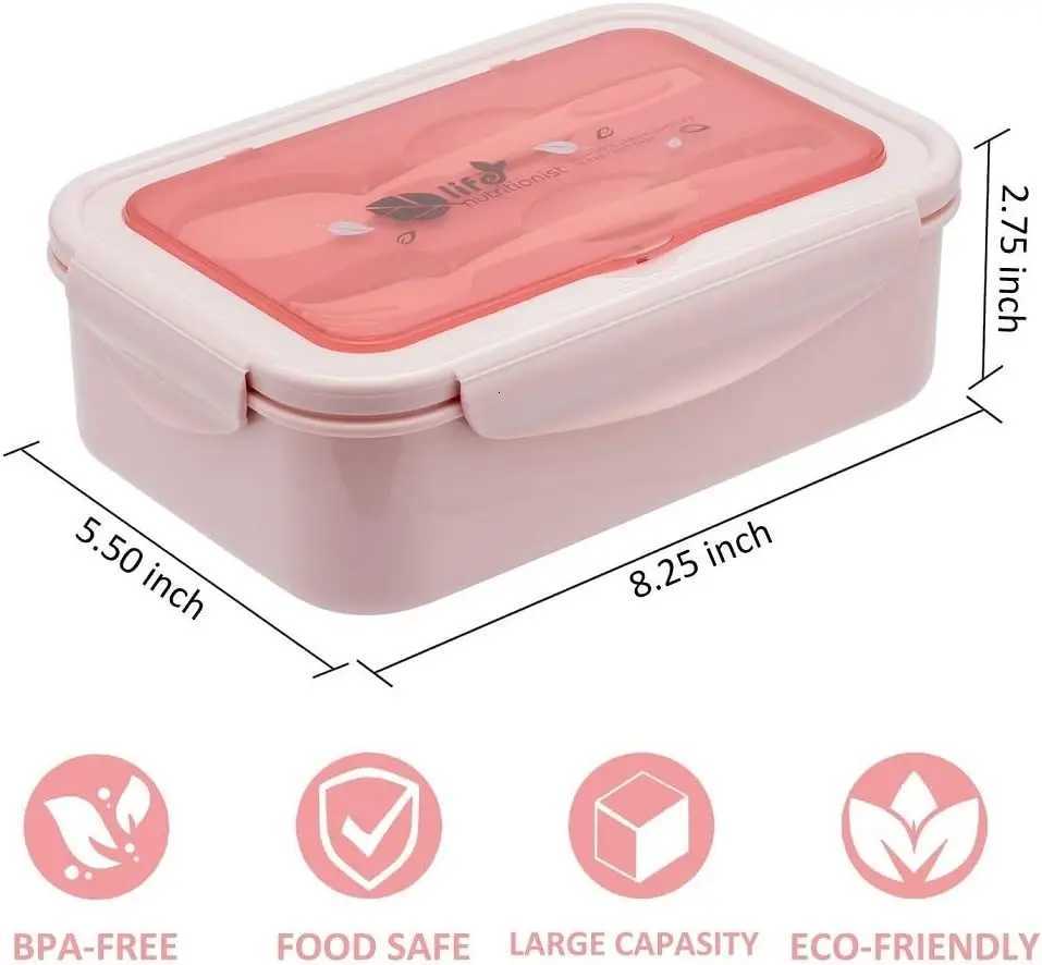 1400ML Bento Box with Utensils Leak-Proof BPA- Lightweight for Adts Kids H251213