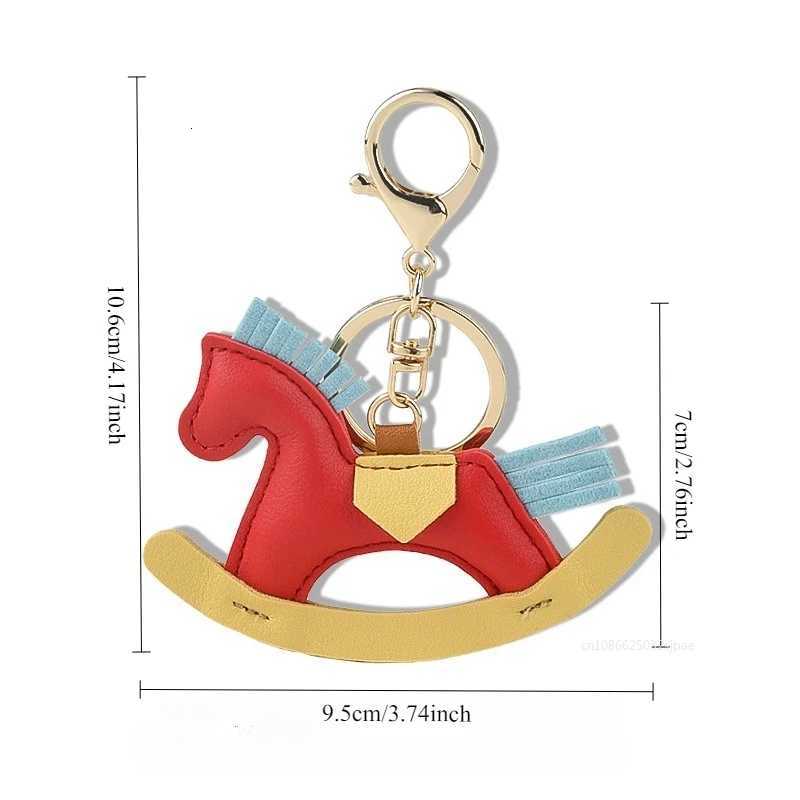 luxury Designer Rocking Horse Keychain Keyring Charm PU Leather Pendant Decoration for Ladies Bag Accessories 2025 M251215