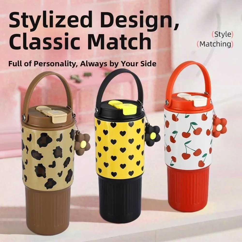 316 Stainless Steel Thermo Water Bottle 750ML Large Capacity Vacuum Flask with Drinking Straw Insulated Drinking Straw Cup H251215