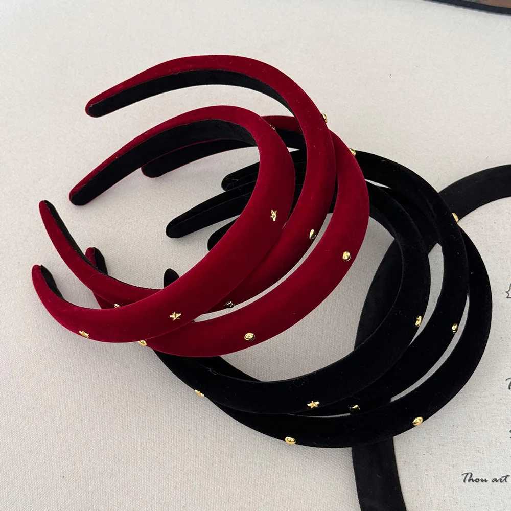 Autumn winter stars velvet headband for women girl 2025 new hair band adults kpop popular female makeup accessories fascinatorXJ251215