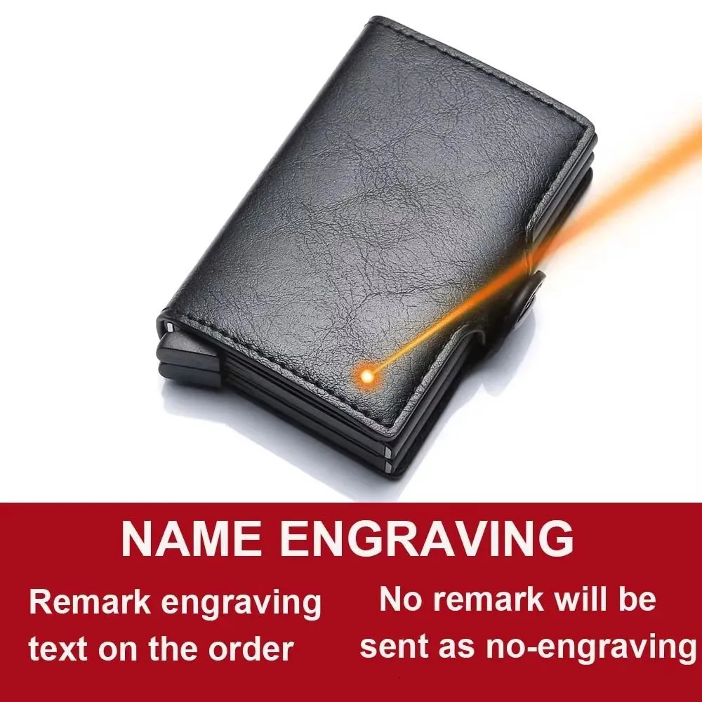 Engraving Name Carbon Fiber Mini Pop Up Wallet Custom Gift Rfid Card High Quality Men Wallets 12 Card Holders Small Money Bag 251210