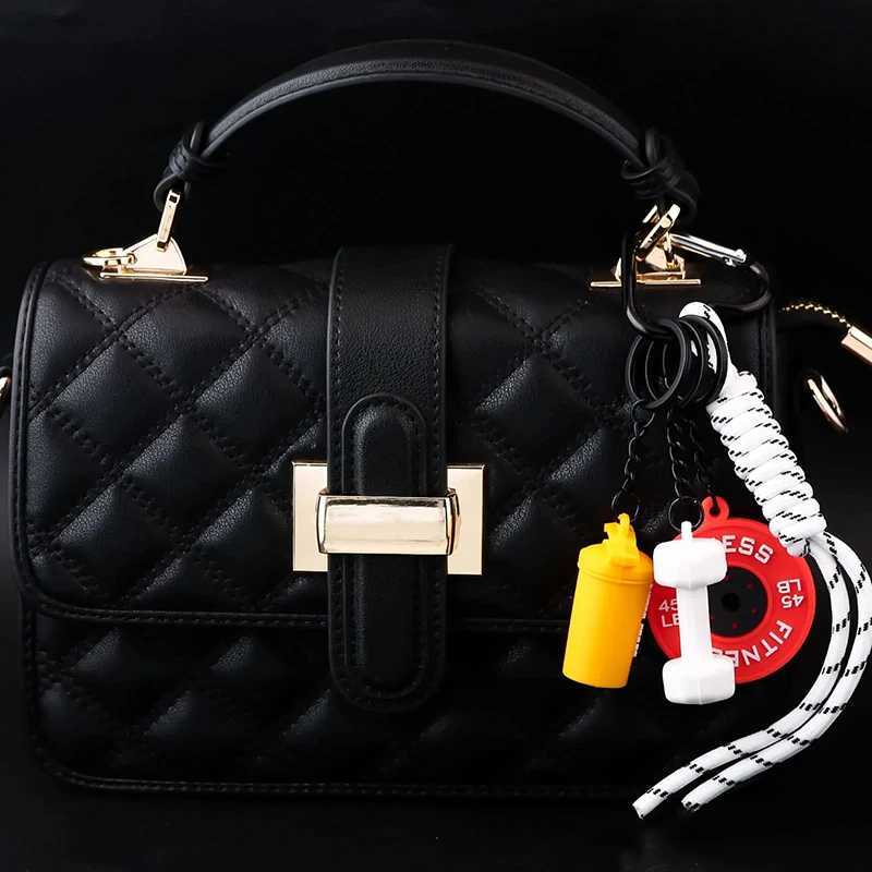3DMini Dumbbell Fitness Kettle Keychain for Women Fashion Bag Pendant Fitness Enthusiast Bag Car Key Charm Decoration Gift M251215