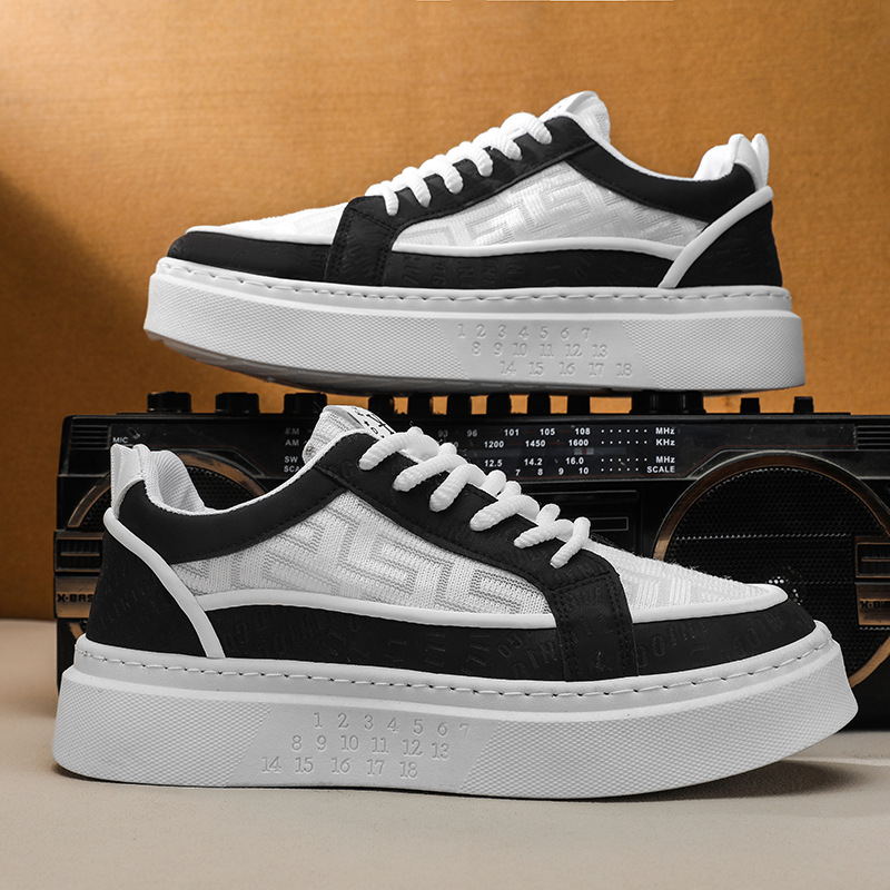 Designer Shoes 2026 Summer Men's Breathable Mesh Sneakers, Platform White Casual Shoes Thick Sole Fashion Board Shoes