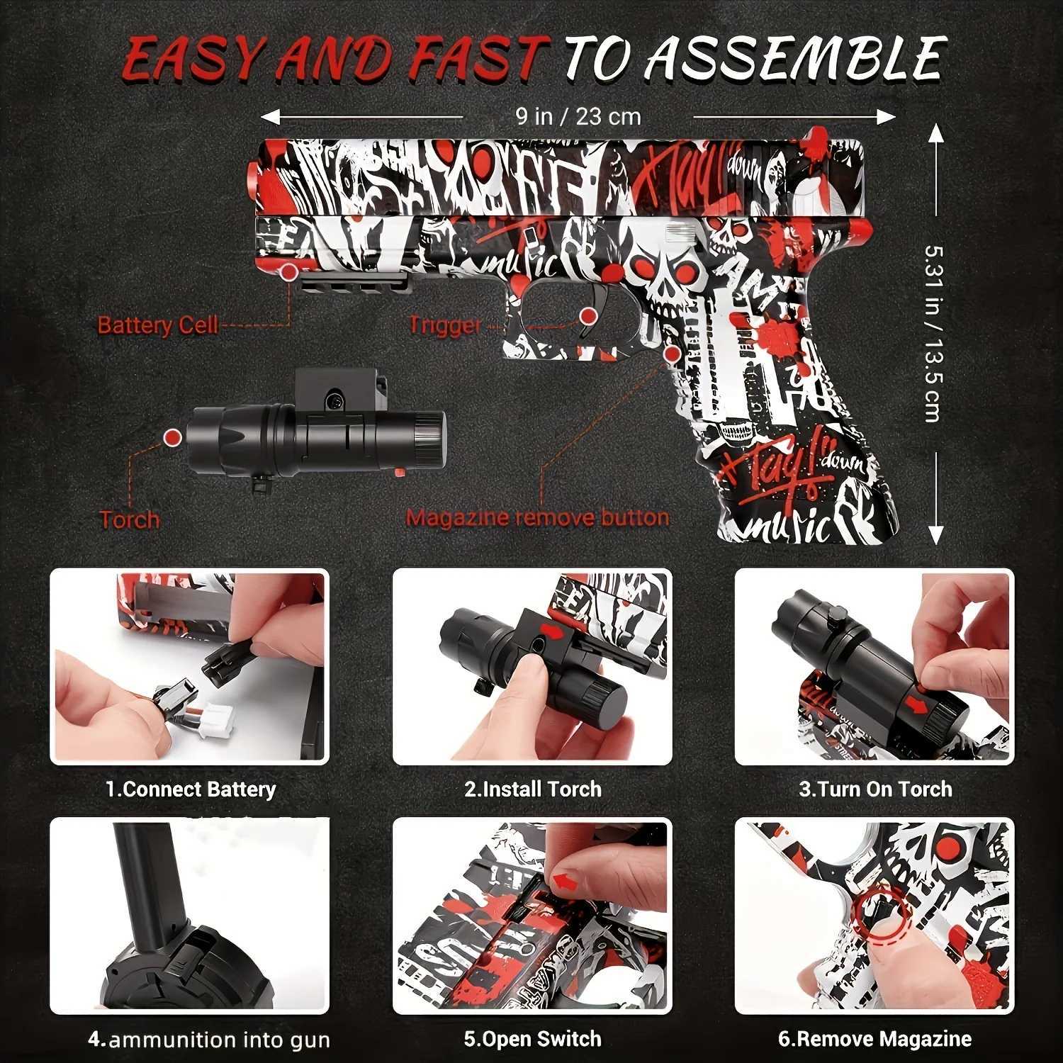Blaster Gun Electric ball blaster pistol high-performance Orbeez gun cool toy gun outdoor activity splash ball toy shooting g W251215