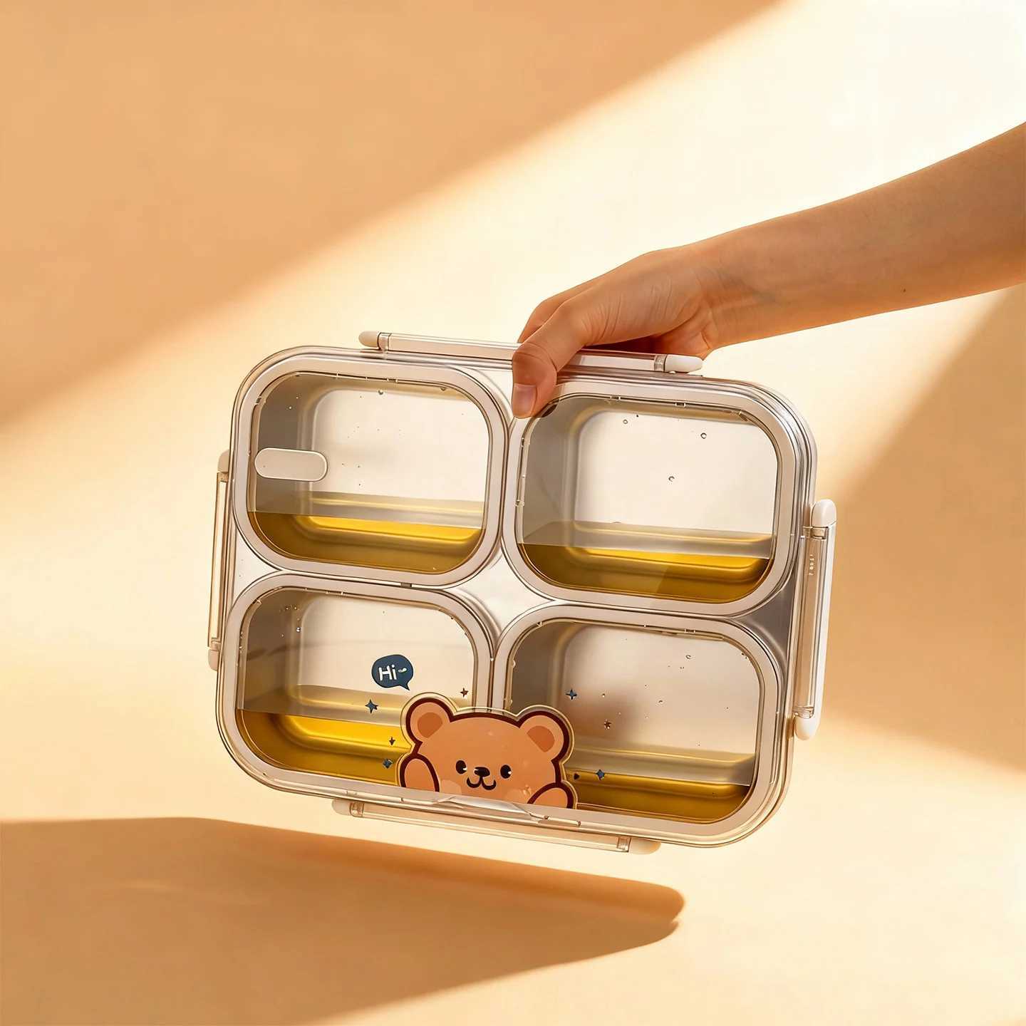 WORTHBUY Large Capacity Bento Box 304 Stainless Steel Divided Lunch Box For Kids Microwave Safe Portable Sed Lunch Container H251213