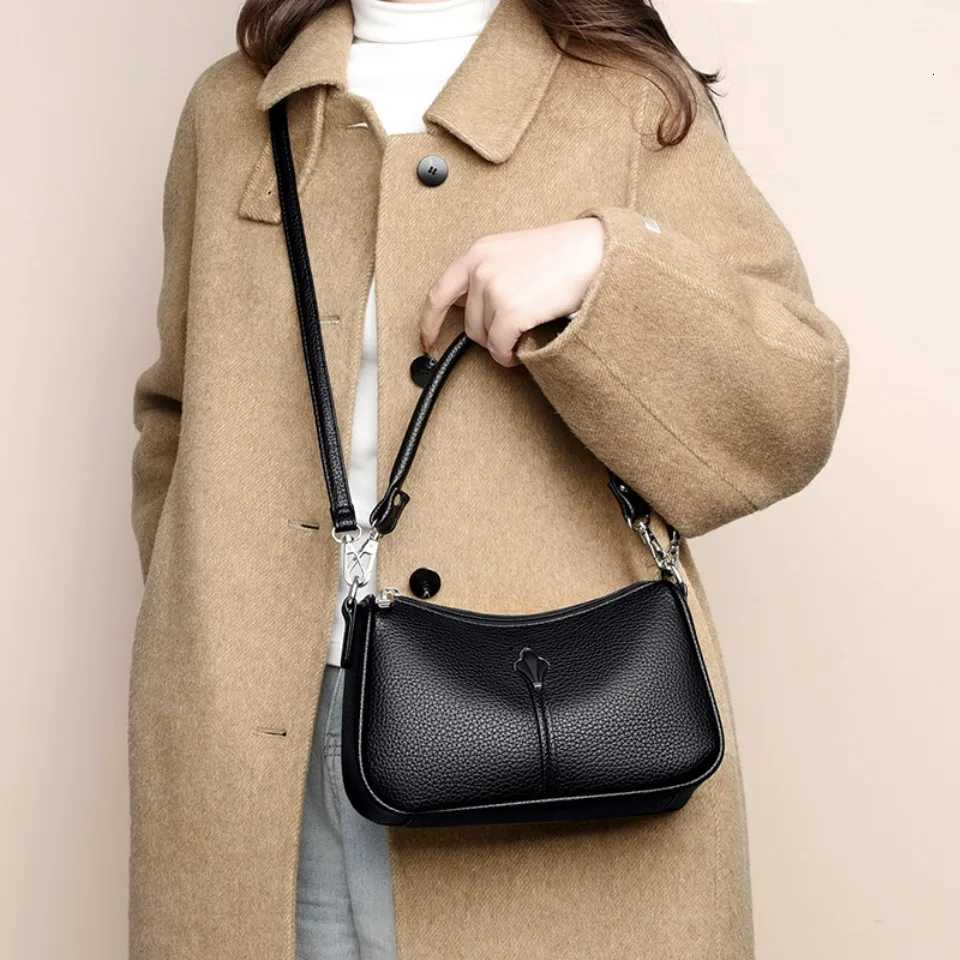 Top Quality Soft Pu Leather Female Crossbody Hand Bag Elegant Two Layers Shoulder Bags for Women Casual Purses and Handbags 2026T251215