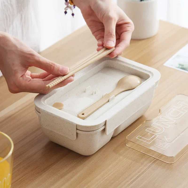 Wheat Straw Lunch Box Microwave Dinnerware Food Storage Container Soup Cup Lunch Box for Kids Healthy BPA Bento Container H251213