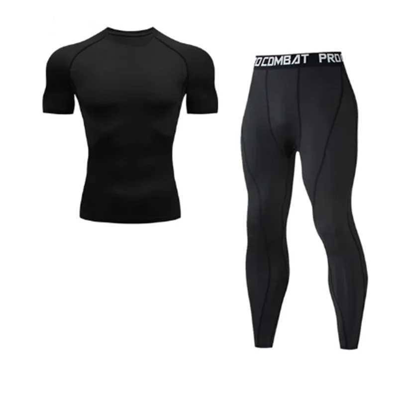 S-4XL New 2-pieces Winter Warm Men Underwear Set Thermal Undershirts Long Johns Compression Tights Fitness Sports Tracksuit Set G251215