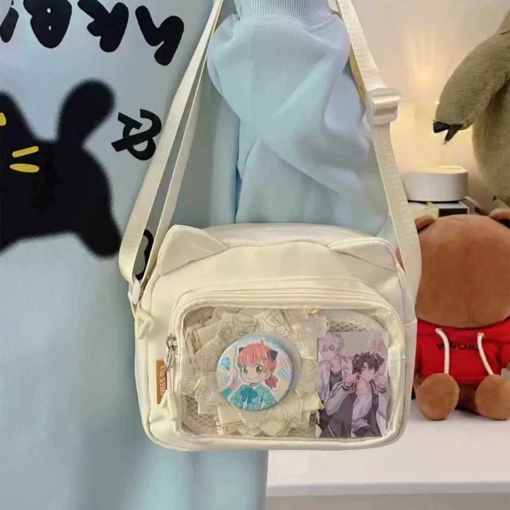 Japanese Harajuku Cute Girls Y2K Transparent Cartoon Ita Bag Ulzzang Doll Bag Versatile Crossbody Bag Casual Mobile Phone T251215