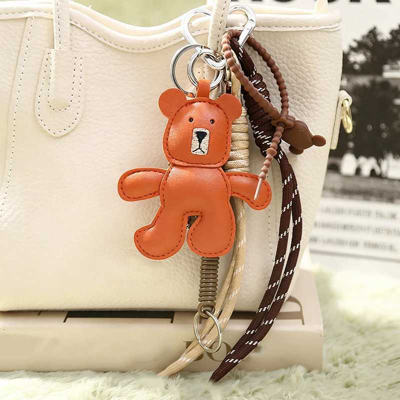 1 Piece Leather Little Bear Woven Rope Backpack Pendant Decoration Fashion DIY Keychain Bag Accessories M251215