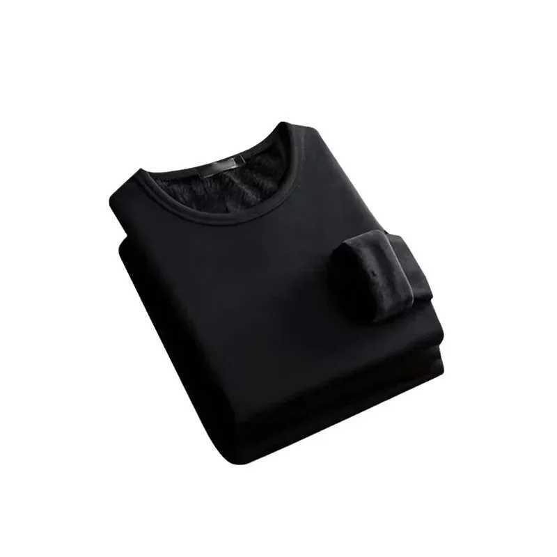 2 pcs Men Thickening Thermal Underwer Warm Tops Long Sleeve Fleece Round Neck Fashion Men Winter Thermal Underwer Plus Clothing G251215