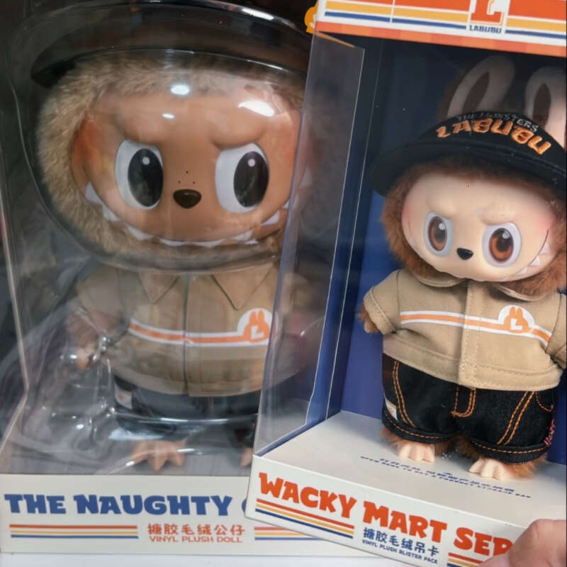 38Cm Labubu The Monstersthe Naughty Cashier Glass Doll Vinyl Toys