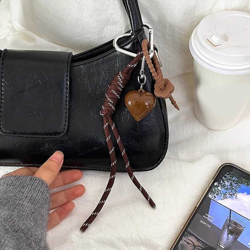 Fashion Creative Heart Bag Pendant Mobile Phone Lanyard Colorful Braided Rope Keychain Pendant Decor Accessories M251215