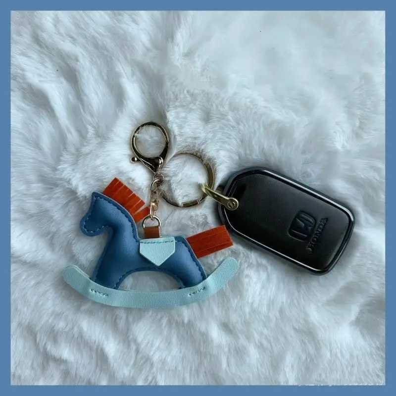 PU Leather Bag Charm Rocking Horse Pendant For Car Bag Hanging Ornament Keychain Decoration Key Chain Cute Bag Accessories Gifts M251215