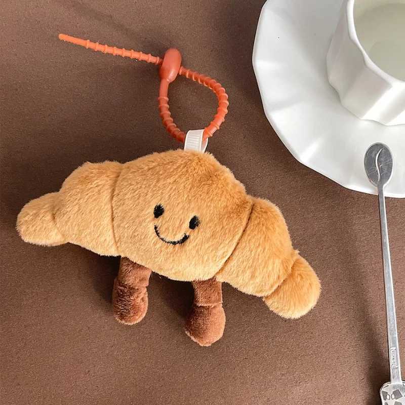 Cute Food Plush Keychain Hanging Accessories Croissant Baguette Pretzel Bread Collection Decorative Anime Keychain Gift for Kids M251215