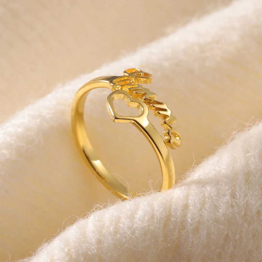 Personalized Adjustable Name Ring for Women Custom 2 Name Gold Stainless Steel Ring Tendy Jewelry Wedding Gift For Her M251215