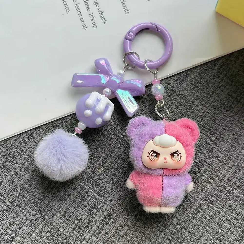 THREE Keychain Doll Couple Keyring Kawaii Cartoon Creative Bag Pendant Charms Backpack Decoration Gifts 2025 New M251215