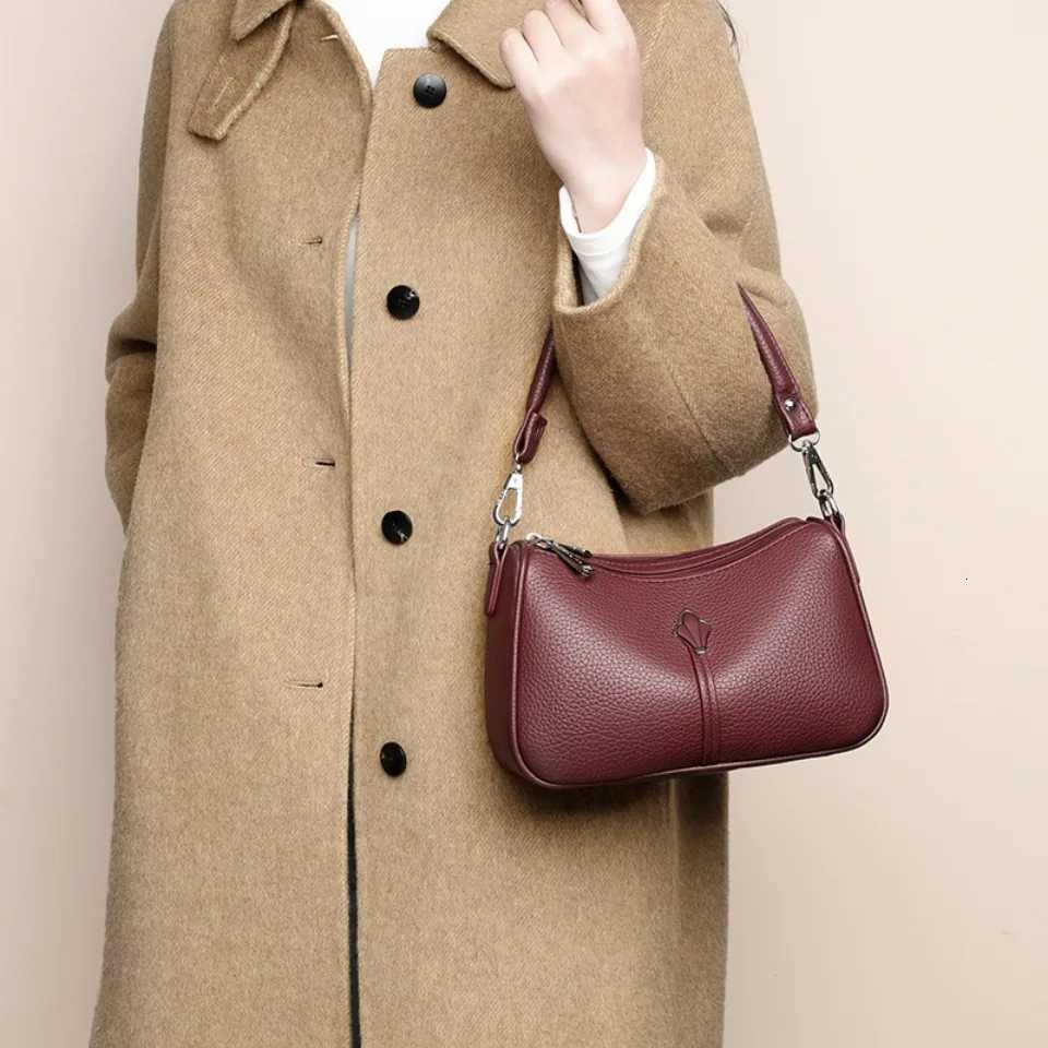 Top Quality Soft Pu Leather Female Crossbody Hand Bag Elegant Two Layers Shoulder Bags for Women Casual Purses and Handbags 2026T251215