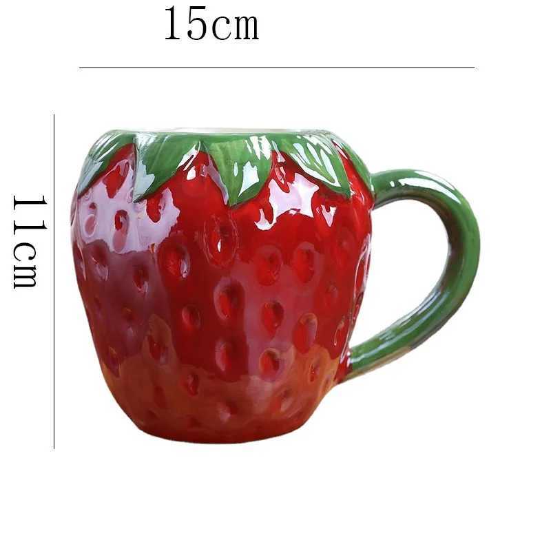 Creative Ceramic Strawberry Pumpkin Pineapple Coffee Cup Kids Fruit g He Off Breakfast Milk Drink g Birthday Gift New H251215