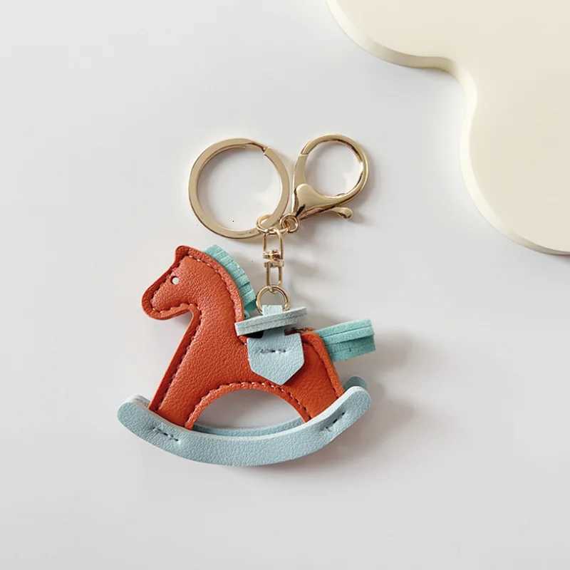 PU Leather Bag Charm Rocking Horse Pendant For Car Bag Hanging Ornament Keychain Decoration DIY Bag Accessories M251215
