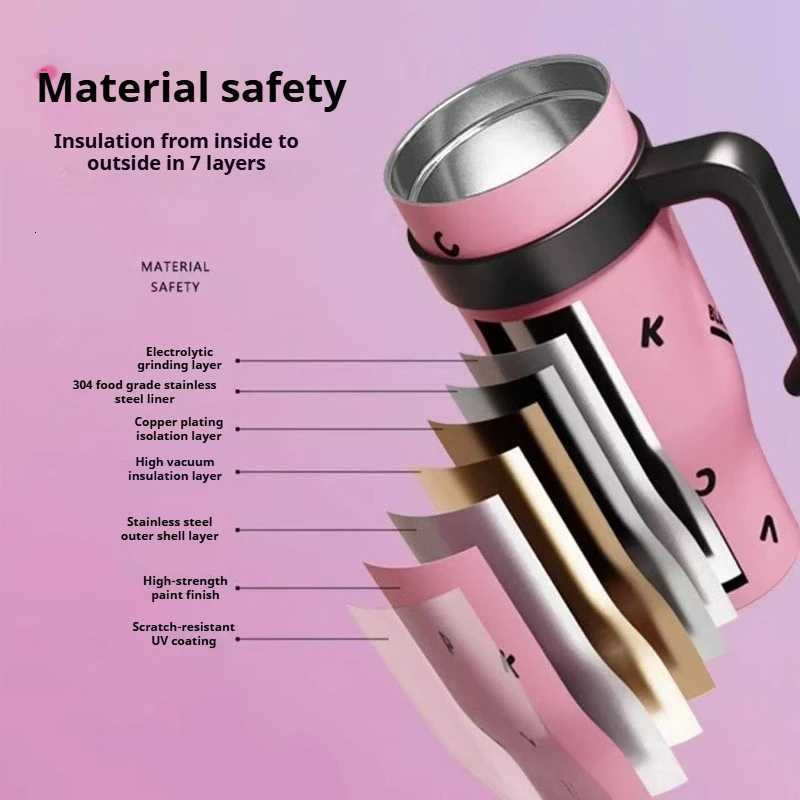 High appearance 1200ml stainless steel vacuum insulated water cup large capacity insulated bottle picnic travel car water cup H251215