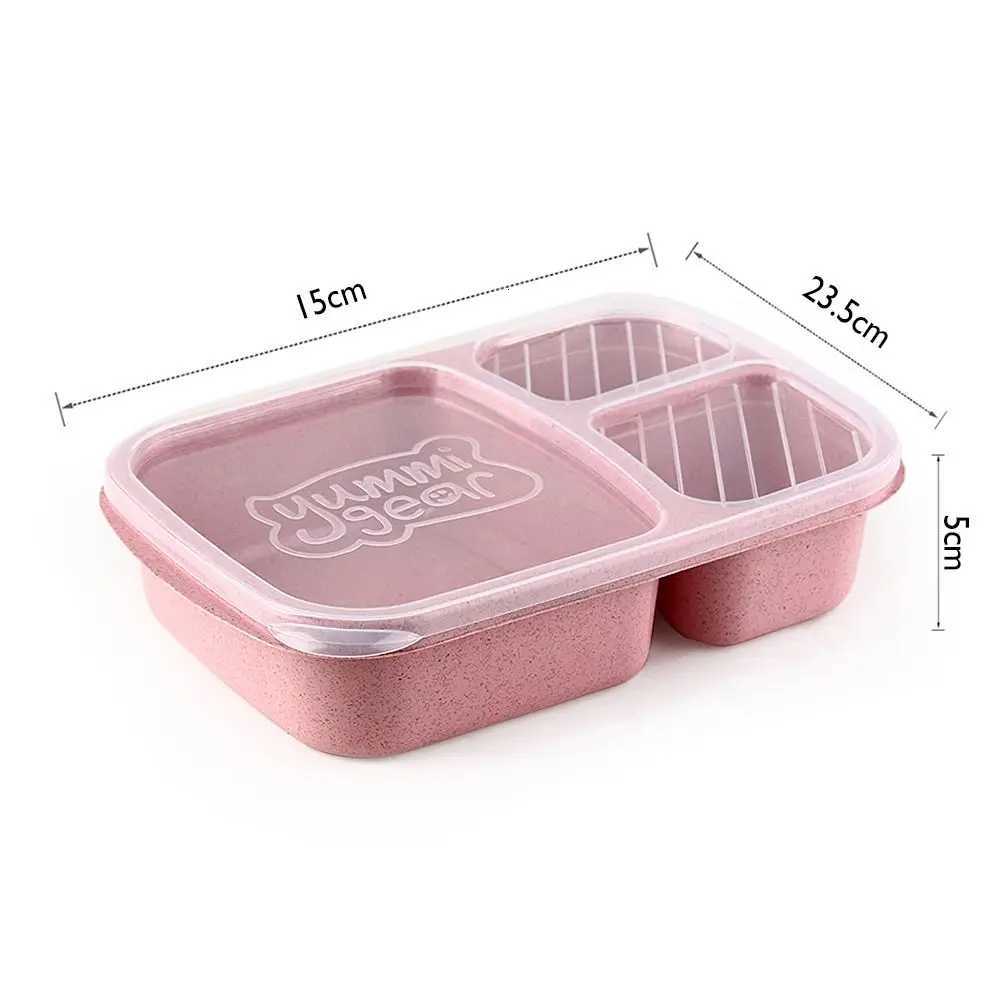 Portable Lunch Box Eco-friendily Wheat Straw Boxes Picnic Storage Box Fruit Container Cpartmentali Lunchbox for Kids Adt H251213