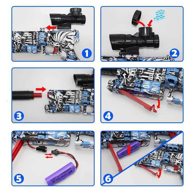 2025 Exclusive Metallic Finish M4 Electric Gel Ball Blaster Toy Gun - High-Speed Rechargeable Toy Gun Perfect Gift For Summer W251215