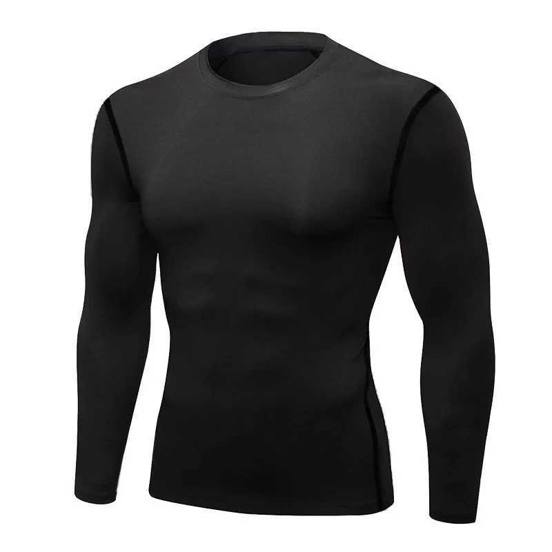 1pcs Mens Long-sleeved Thermal Underwear Male Thin Tight Fitting Fast Dry Elastic Fitness Tops Man Autumn Winter Sprots Wear G251215