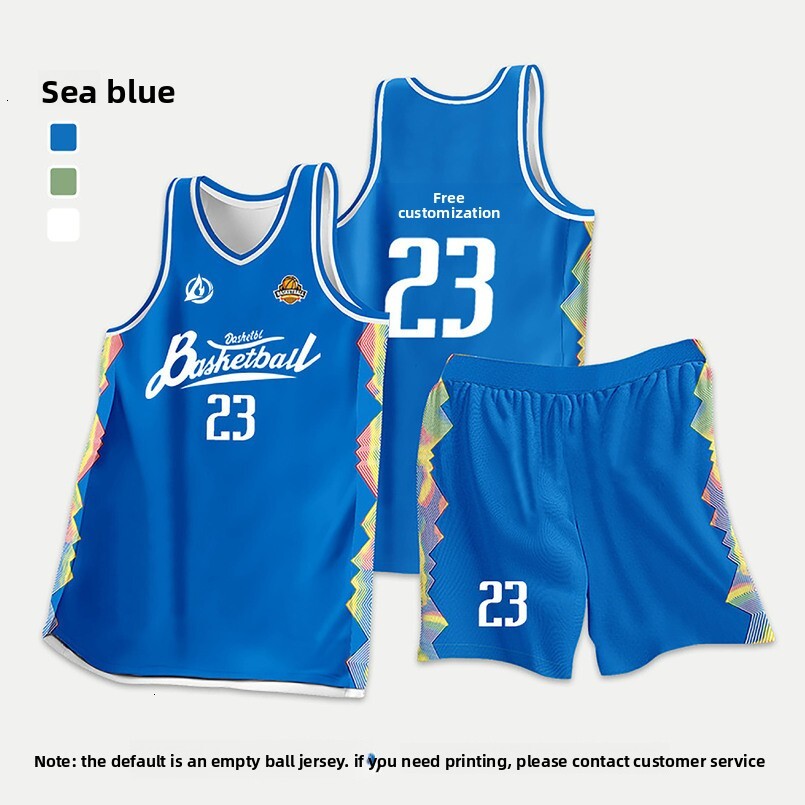 New American Style Basketball for Men and Women, College Student Quick-Dry Custom Village BA Competition Set Training Jersey Printed