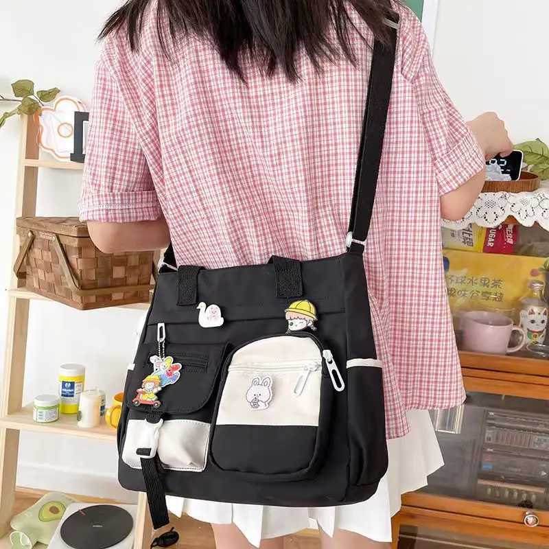 Nylon Waterproof Canvas Women Handbags Shoulder Bag Japanese Ladies Messenger Bag Student School Crossbody Bags for Girl SatchelT251215