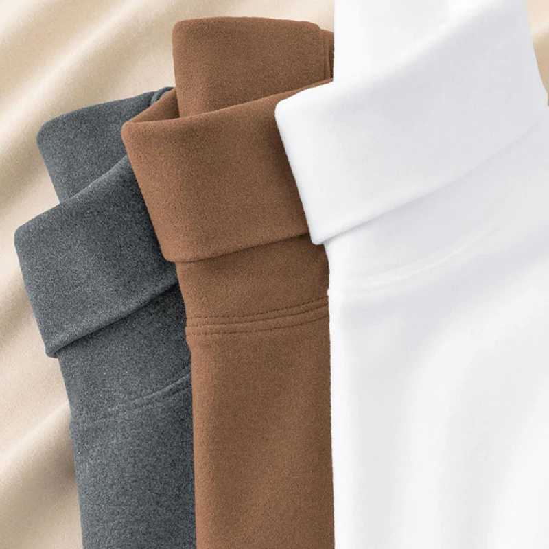 Mens Thermal Underwear Long Sleeve Velvet Soft Base Layer Shirt Warm Mid-neck Design for Autumn Winter Home Wear Thermal Shirt G251215