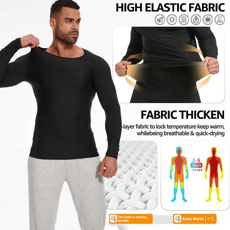 Long Johns Thermal Underwear Shirts for Men Compression Tank Top Workout Base Layer Cold Weather Tops G251215
