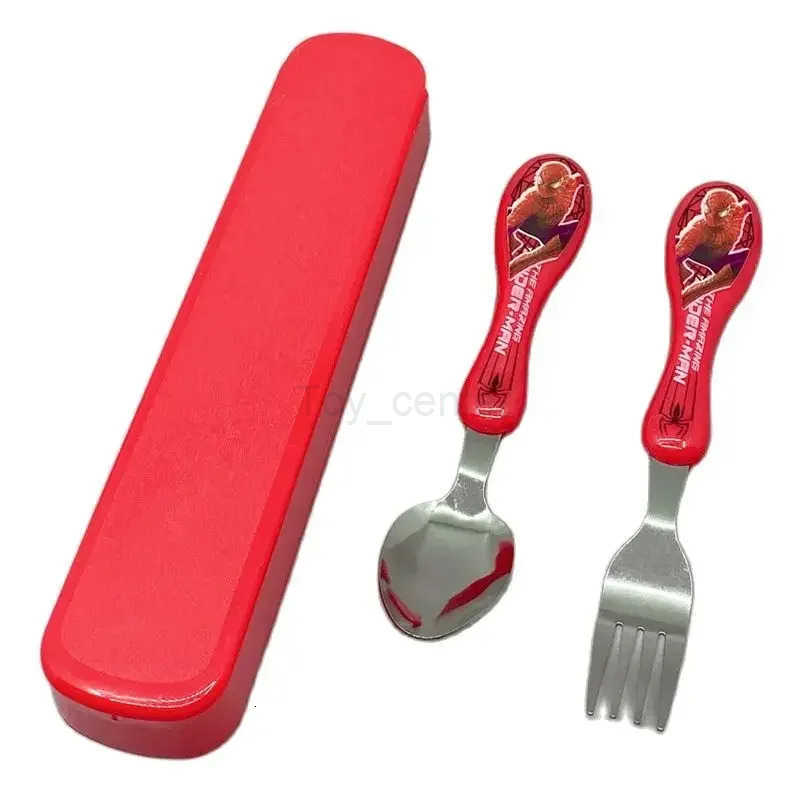 Disney Spiderman Frozen 2 Princess Anna Elsa Cartoon figures Kids Home School Lunch Stainless Steel Cutlery Fork and Spoon Sets H251215