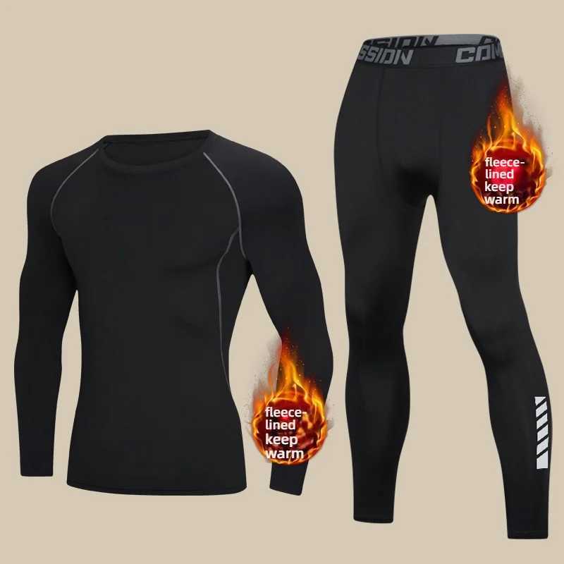 De Run Warmth-Retaining Underwear Set for Men Winter Version with Thick Fleece Lining Great for Running Undergarments for Col G251215