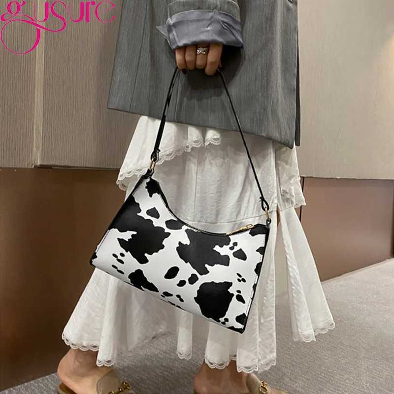 Gusure Fashion Leopard Pattern Shoulder Women Bag Hand Bag Personality Wild Pu Leather Designer Purses and HandbagsT251215