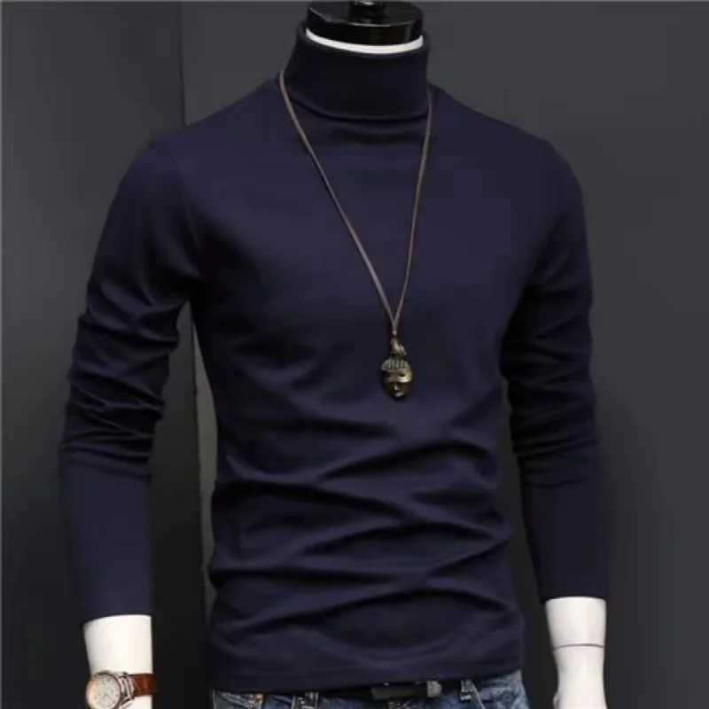 Winter Thermal Underwear Mens High Neck Solid Color Underwear Male Warm High Neck Pullover Long Sleeved Top Clothes G2512151