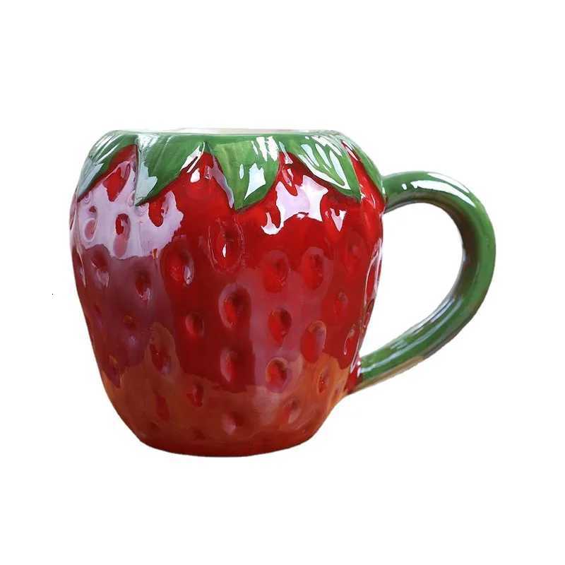 Creative Ceramic Strawberry Pumpkin Pineapple Coffee Cup Kids Fruit g He Off Breakfast Milk Drink g Birthday Gift New H251215