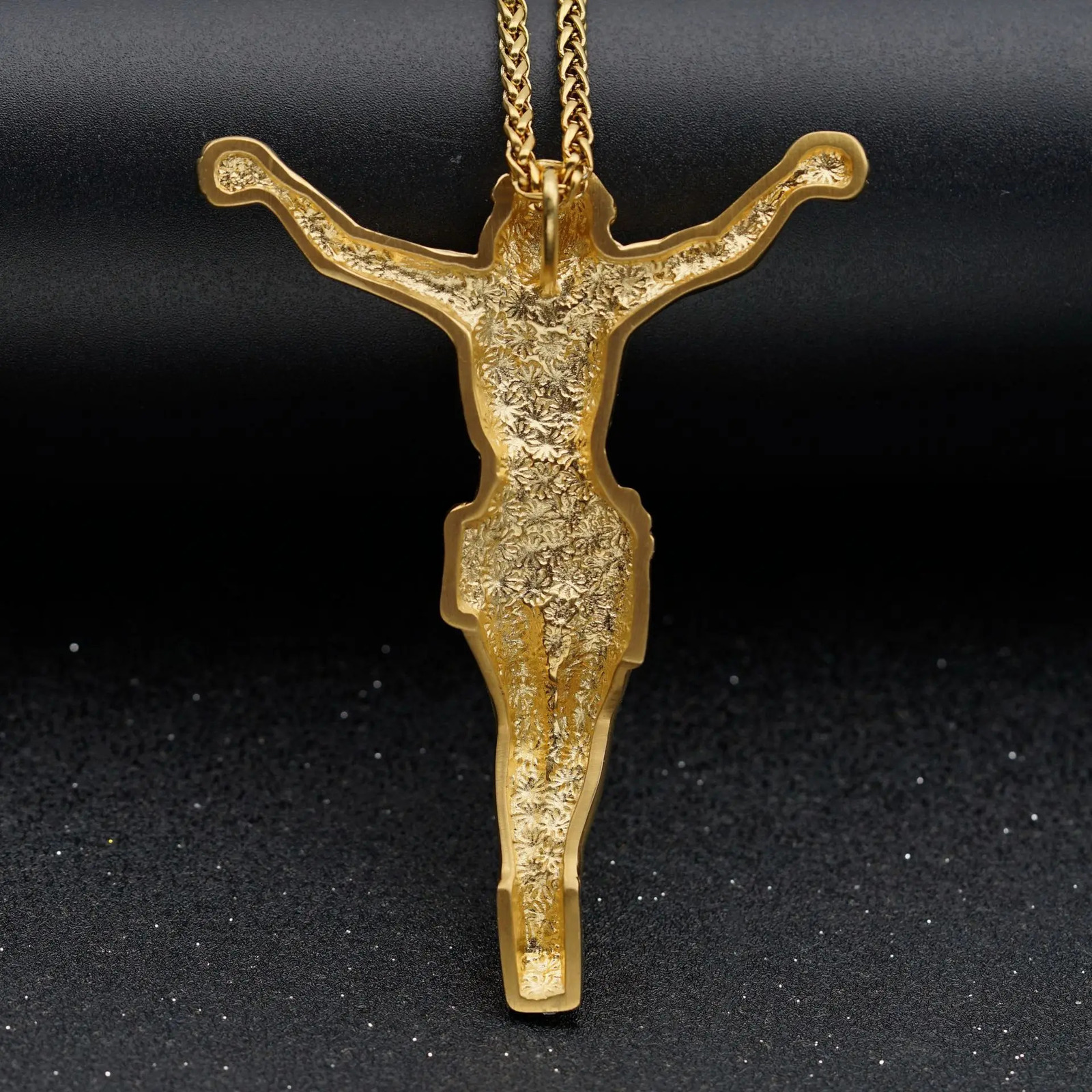Religious Jesus Cross Necklace for Men Fashion Gold Color Cross Pendent with rhinestone Jewelry Gifts for Men Pendant251212