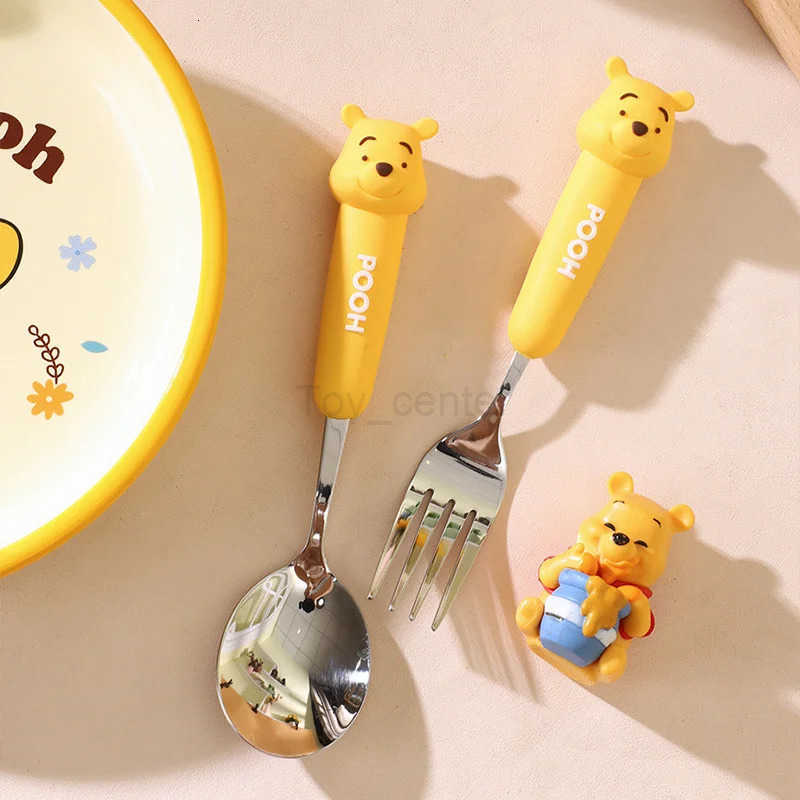 Disney Strawberry Bear Tableware Cartoon Pooh Bear 304 Stainless Steel Spoon Fork Portable Dinnerware Kitchen Tool Supplies H251215