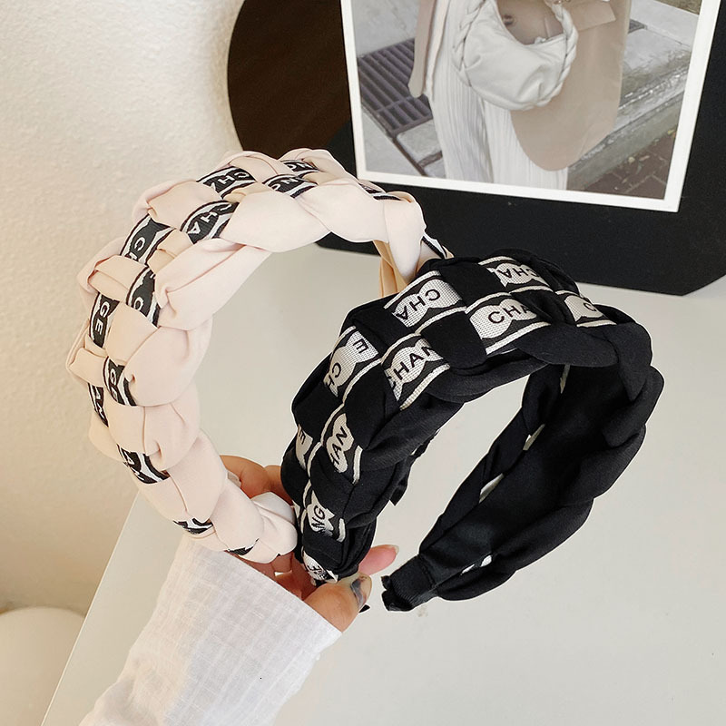 Designer Headband Simple Letter Weaving Wide Headband luxury High-end Braided Headband Casual Headband Face Wash Women's Hair Accessories