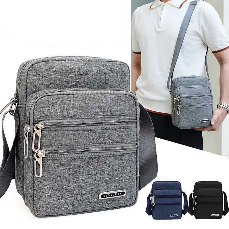 Mens Shoulder Bag Business Leisure Large Capacity Portable Handbag Zipper Multi Layer Waterproof Summer Males Crossbody BagsT251215