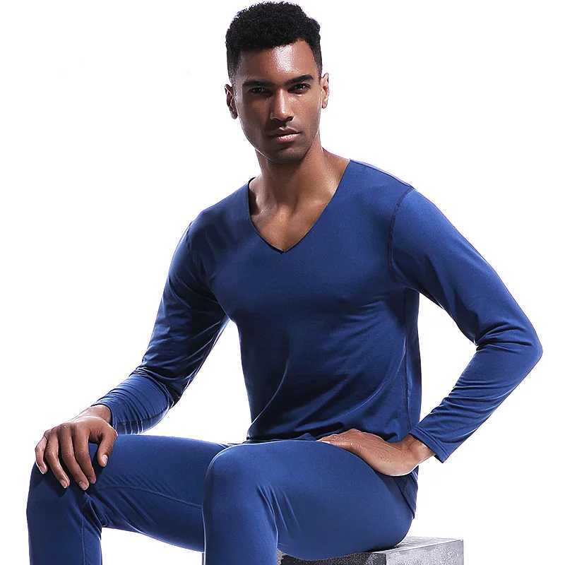 Mens Seamless Thermal Undershirt - V-Neck Fleece-Lined Warm Base Layer Slim Fit Thin Cotton Shirt for Winter G251215