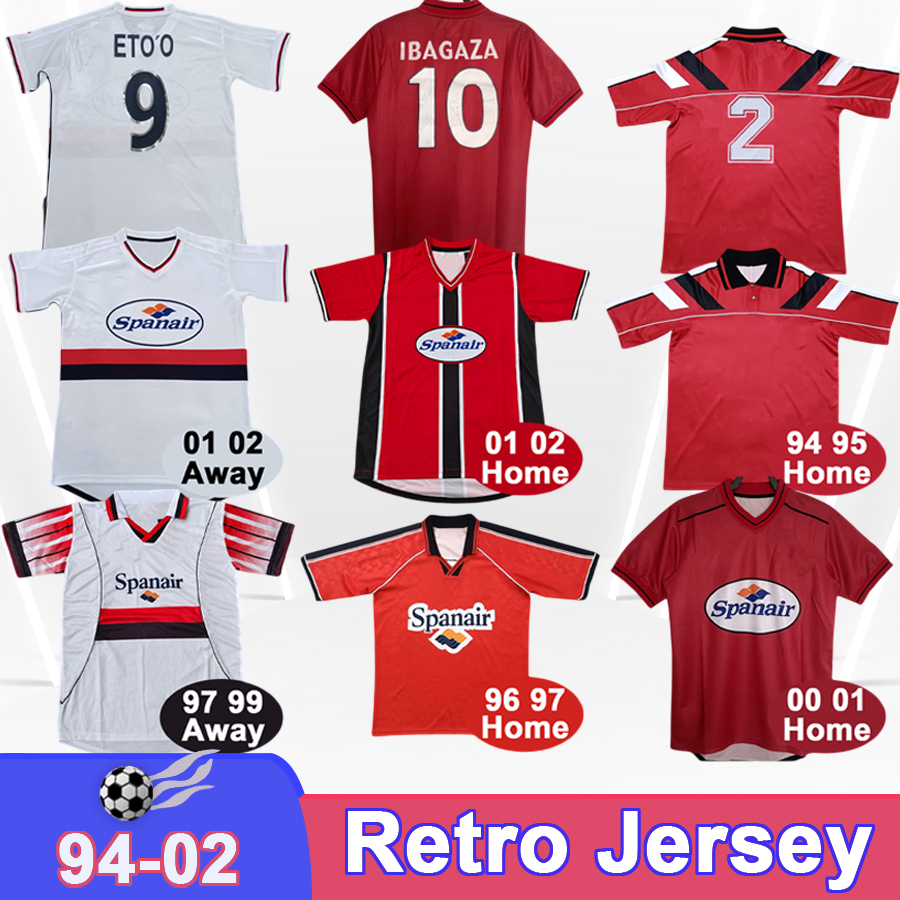 1994 1995 RCD malLOrcA IBAGAZA Retro Mens Soccer Jersey 2001 2002 ETO O Home Red Away White Football Shirt Vintage Short Sleeves Adult Uniforms