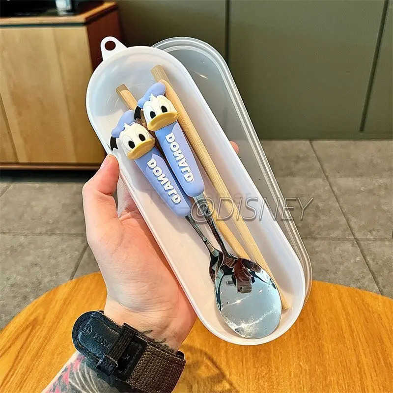 Disney Mickey and Minnie animation themed cartoon fashion student home travel 304 stainless steel spoon and fork tableware set H251215