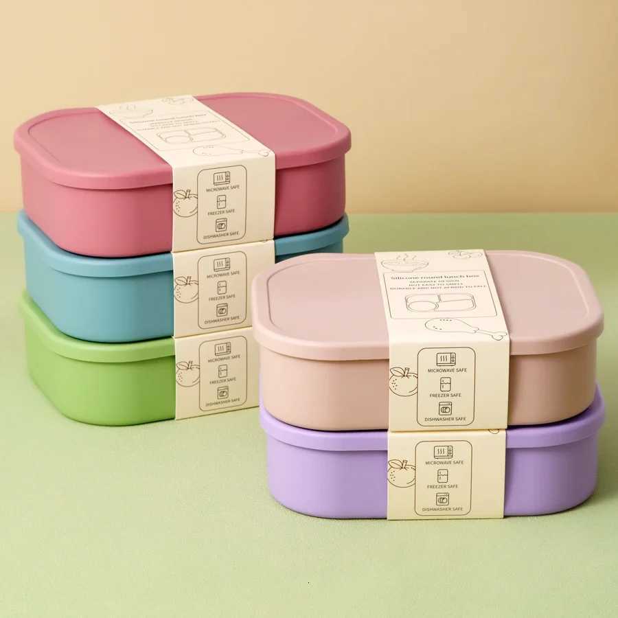 Silicone lunch boxes suitable for students and adts to bring their own meals outdoor lunch boxes dishwasher safe H251213